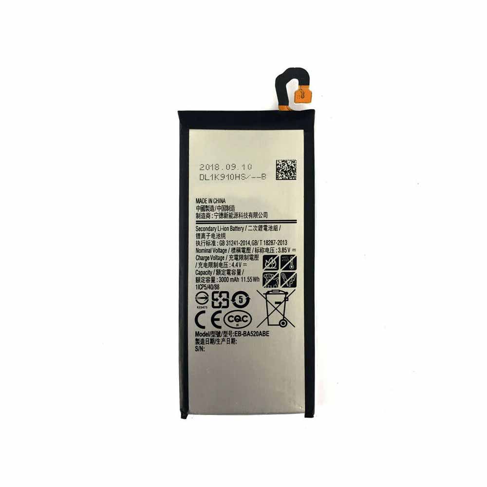 3.85V/4.40V 3000MAH/11.55Wh EB-BA520ABE Smartphone Battery for Samsung Galaxy A5 2017 SM-A520