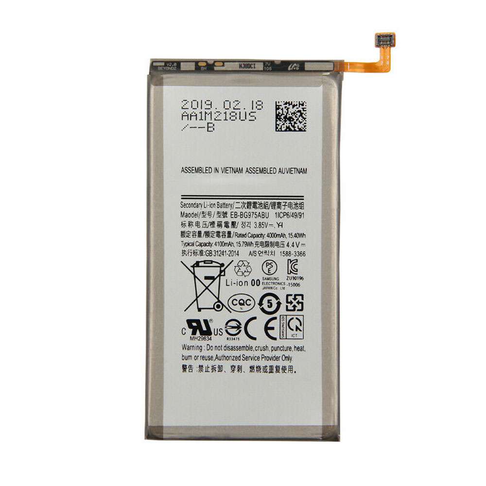 3.85V/4.4V 4000mAh/ 15.4WH EB-BG975ABU Smartphone Battery for Samsung GALAXY S10 Plus S10+ SM-G9750