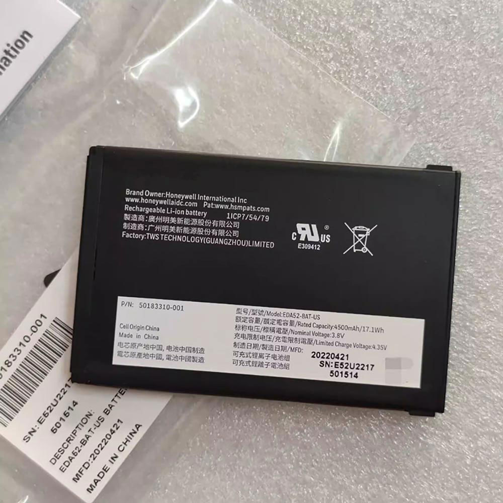 3.8V 4500mAh EDA52-BAT-US Barcode Scanners Battery for Honeywell ScanPal EDA52
