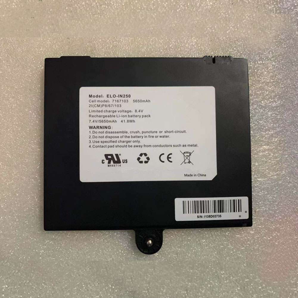 7.4V 5650mAh/41.8Wh ELO-IN250 Smartphone Battery for ELO ELO-IN250 7167103 2I(CM)P8/67/103