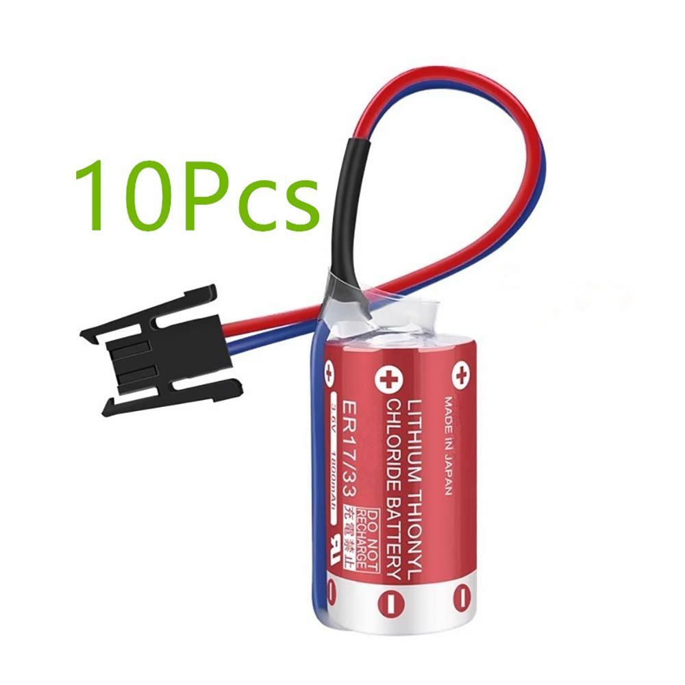 3.6V 1600mAh ER17/33 PLC Battery for Maxell ER17330 Backup PLC Industrial Control with black plug