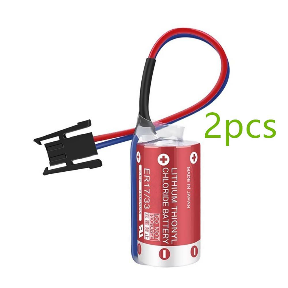 3.6V 1600mAh ER17/33 PLC Battery for Maxell ER17330 Backup PLC Industrial Control with black plug