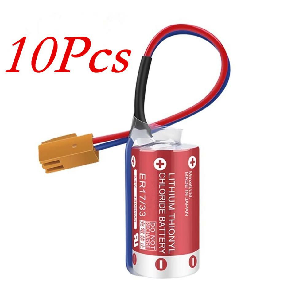3.6V 1600mAh ER17/33 PLC Battery for Maxell ER17330 Backup PLC with 2-hole 2-wire brown plug