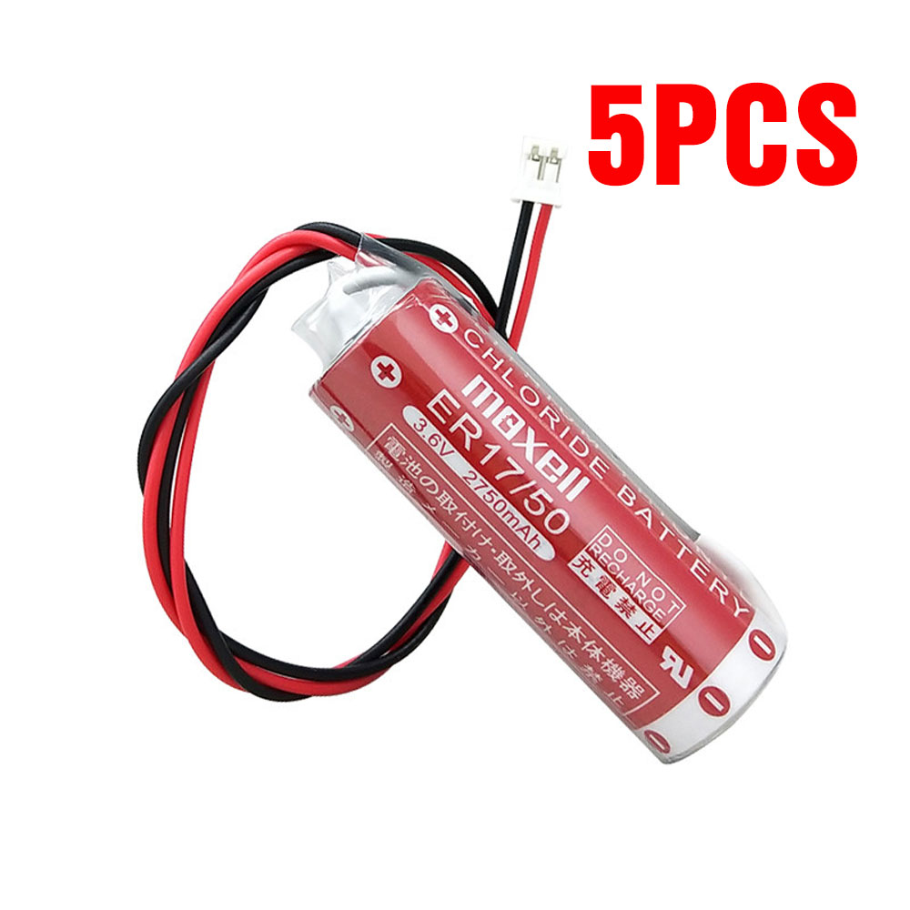 3.6V 2750mAh Maxell ER17/50 17/50 with White Plug 5PCS Replacement Battery