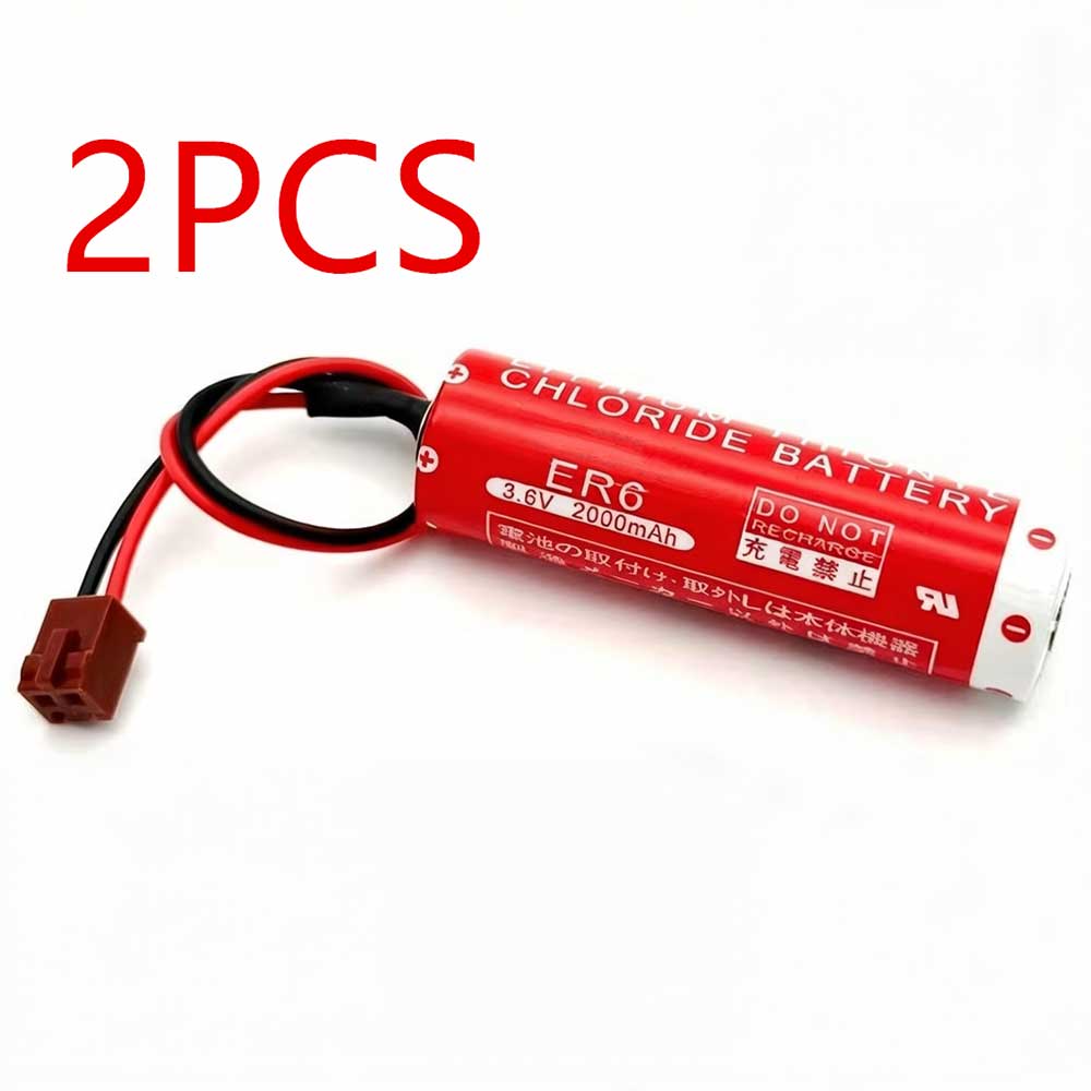 3.6V 2000mAh ER6 PLC Battery for Maxell ER6 OTC welding robot with brown small plug