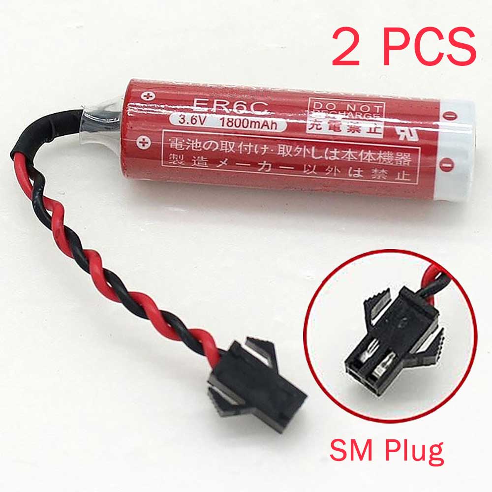 3.6V 1800mAh ER6C PLC Battery for Maxell ER6 ER6B ER6C OTC Robot PLC with SM Plug