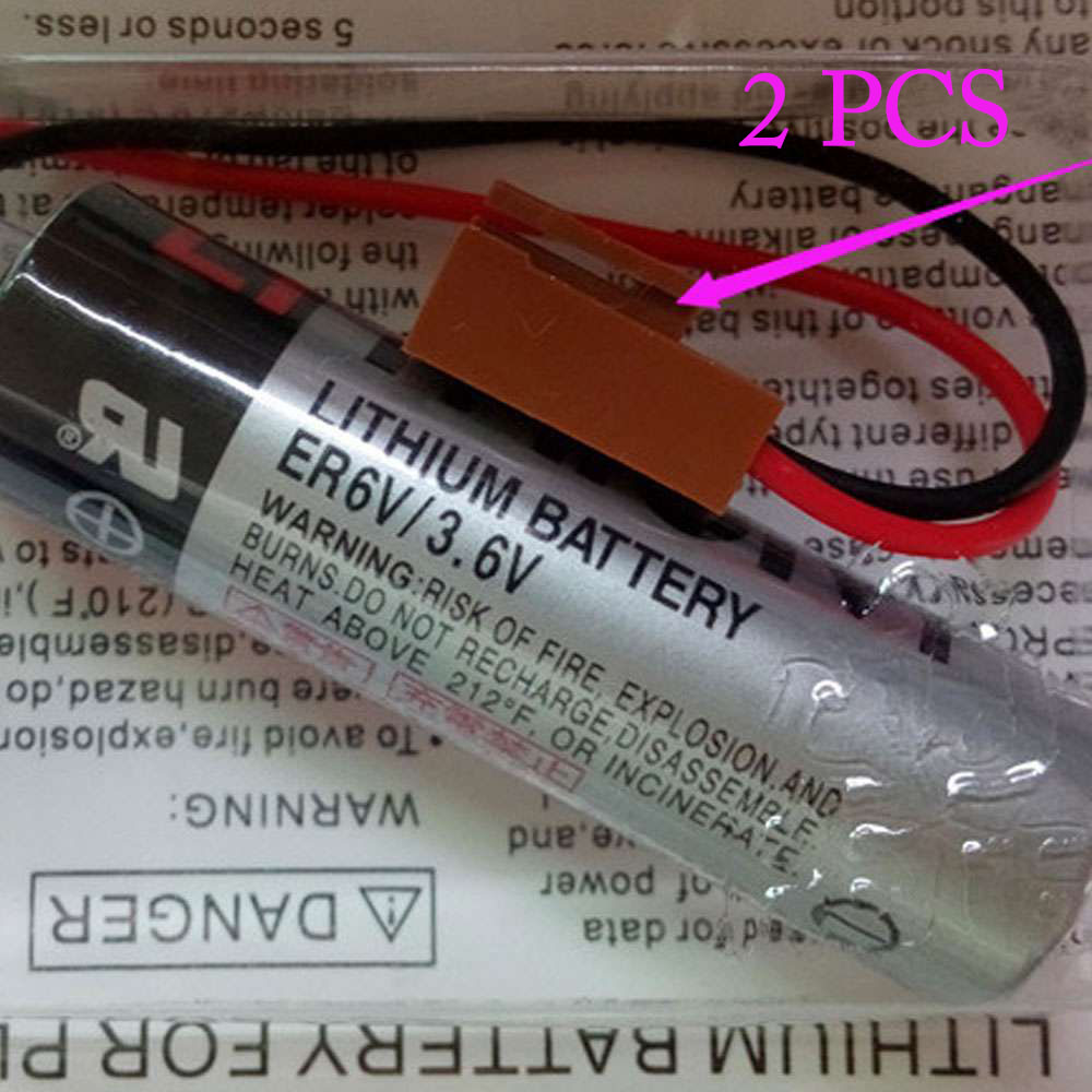 3.6V 2000mah ER6VCT PLC Battery for 2pcs Toshiba ER6VCT 3.6V 2000mah PLC Battery With small JAE Plug