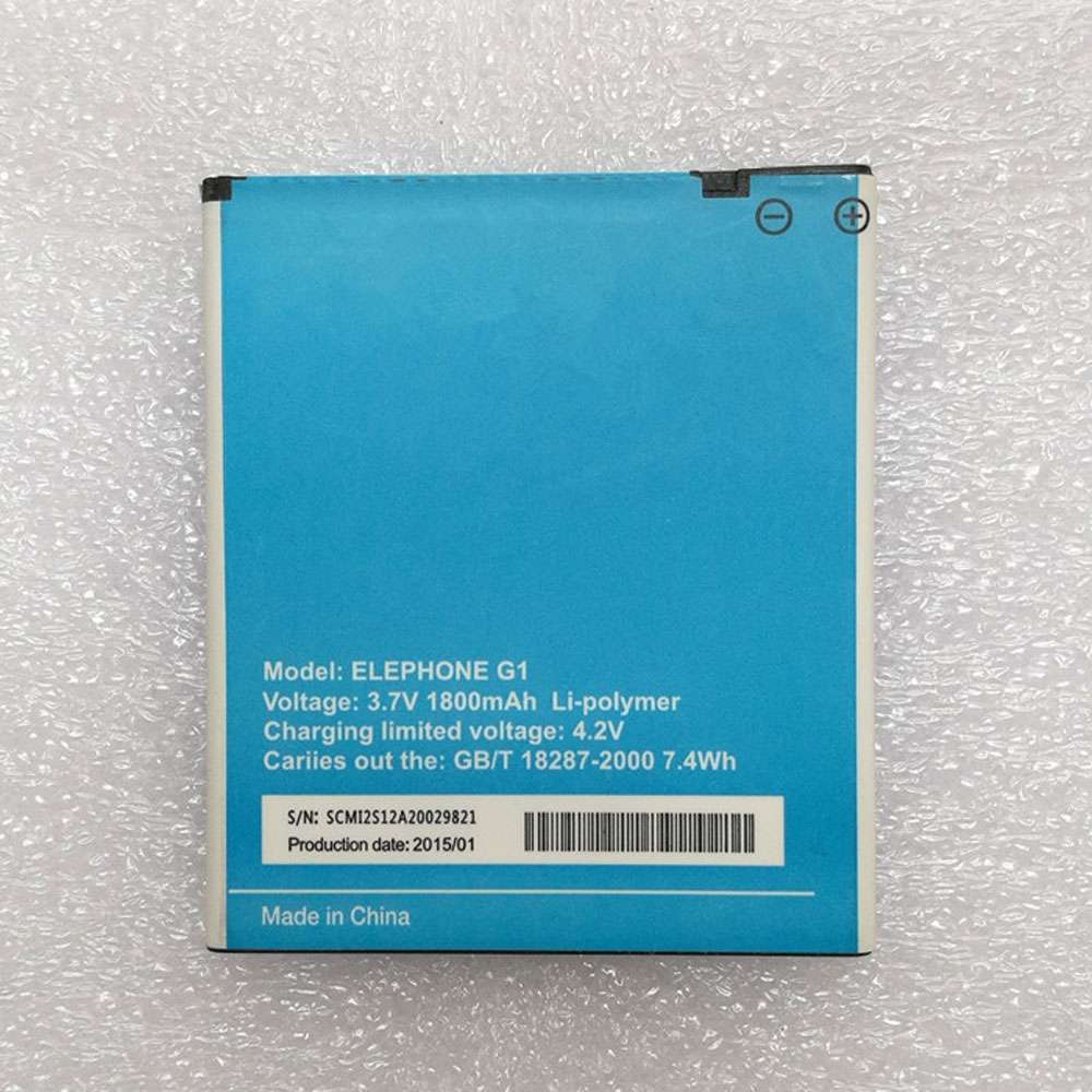 3.7V/4.2V 1800mAh/7.4WH Elephone G1 Replacement Battery