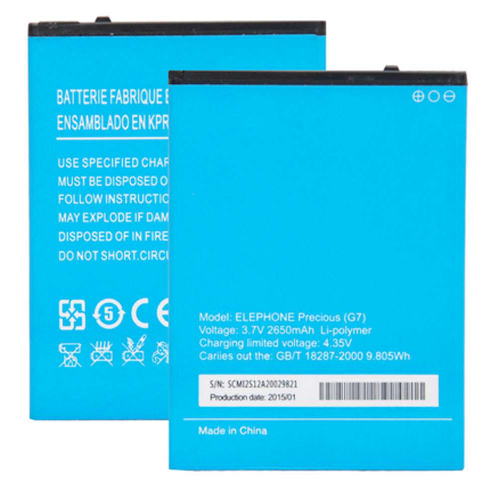 3.7V/4.35V 2650mAh/9.805WH Elephone Precious G7 Replacement Battery