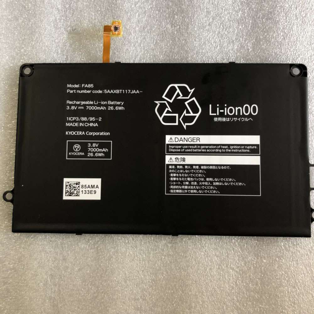 3.8V/4.35V 7000mAh/26.6Wh FA85 Tablet Battery for Kyocera FA85 5AAXBT117JAA