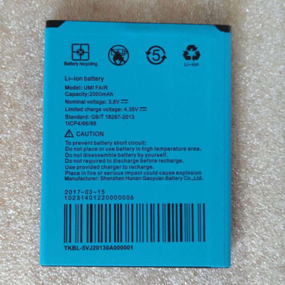 3.8V/4.35V 2000mAh FAIR Smartphone Battery for UMI FAIR smartphone