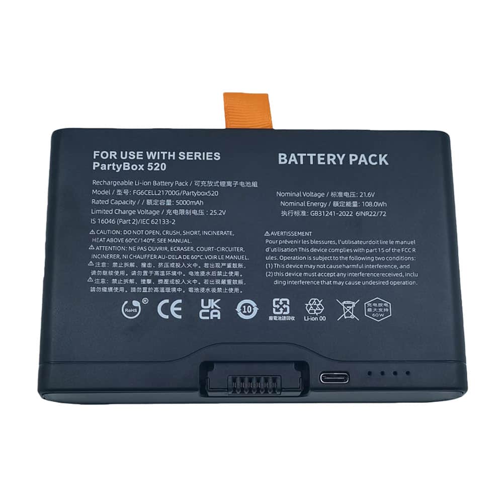 21.6V 4584mAh/99.02Wh FG6CELL21700G Bluetooth Speakers Battery for Jbl partybox 520