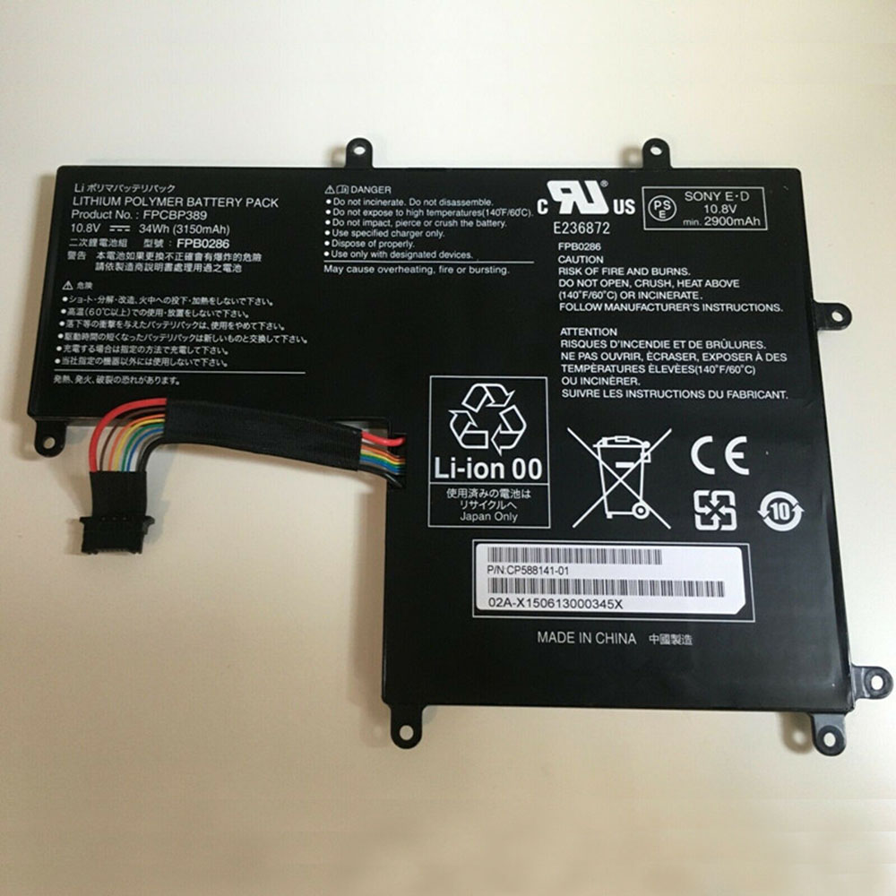 10.8V 3150mAh/34Wh FPCBP389 Laptop Battery for Fujitsu Stylistic Q702 FPB0286 E236872 CP588141-01