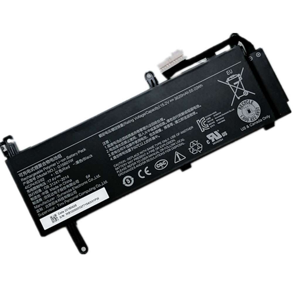 15.2V 55.02Wh/3620mAh/4Cell Xiaomi Gaming Laptop 15.6 7300HQ 1050Ti/1060 171502-A1 Replacement Battery