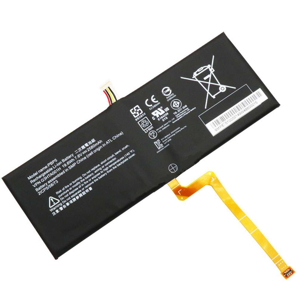 7.6V 19.6Wh/2580mAh G3HTA001H Tablet Battery for Microsoft  Surface Book with Performance base