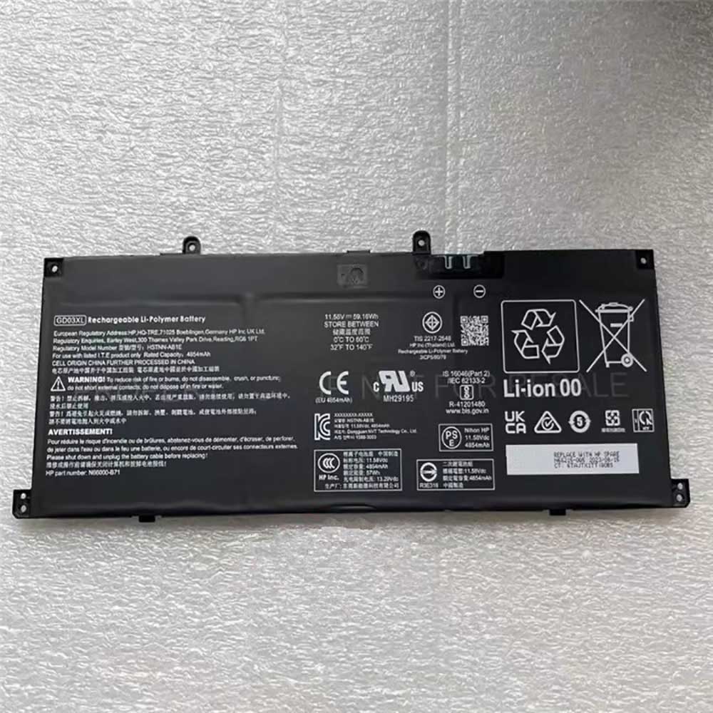 11.58V 4854mAh GD03XL Laptop Battery for HP Envy X360 2-in-1 14-FC 14-FA N66000-B71