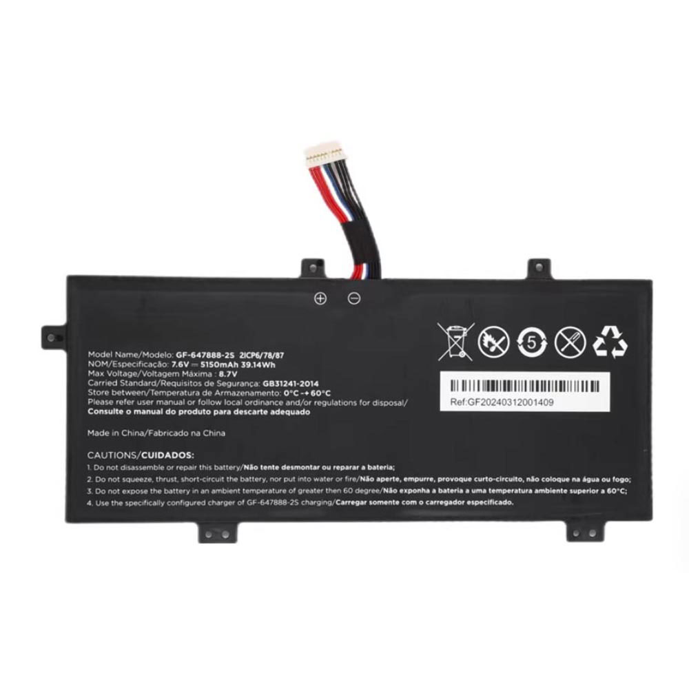 7.6V 5150mAh Positivo GF-647888-2S WYC6781193P Replacement Battery