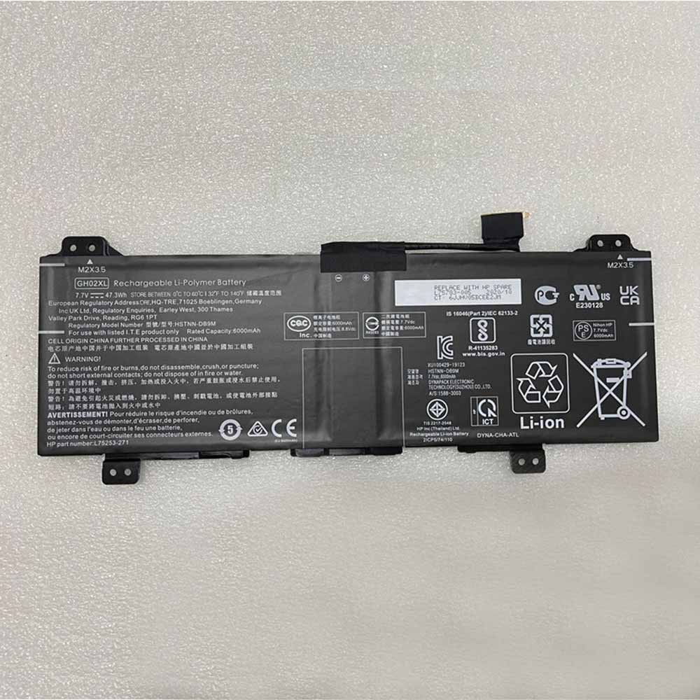 7.7V/8.8V 37.6Wh 6000mAh GH02XL Laptop Battery for HP 14A-CA 14A-CA0030WM 14-CA051WM
