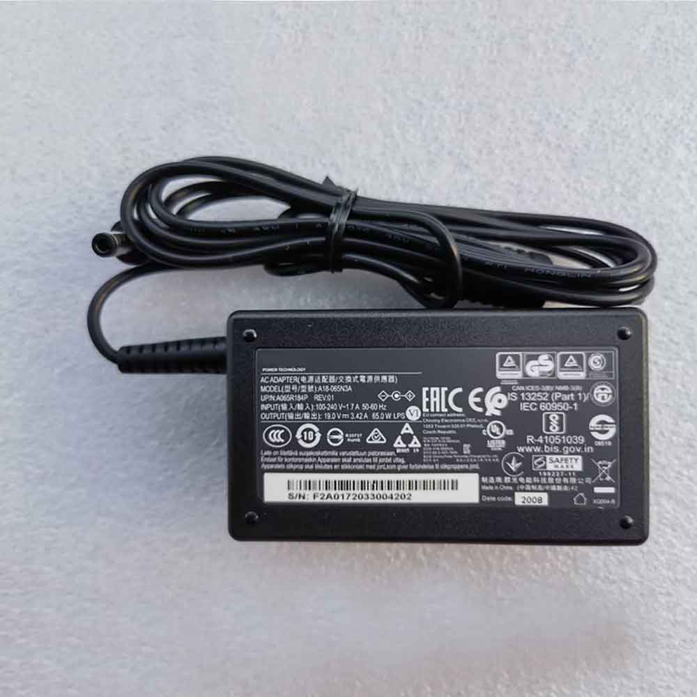 19.0V 3.42A 65W 100-240V 1.7A 50-60Hz A18-065N3A Laptop Adapter for Getac B300 B300X