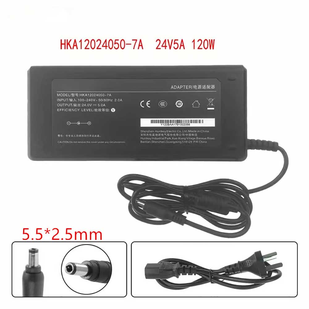 24V 5.0A 120W 100-240V 50-60Hz HKA12024050-7A AC Adapter for Epson EpiqVision EF12 AD10370LF Laser Projector