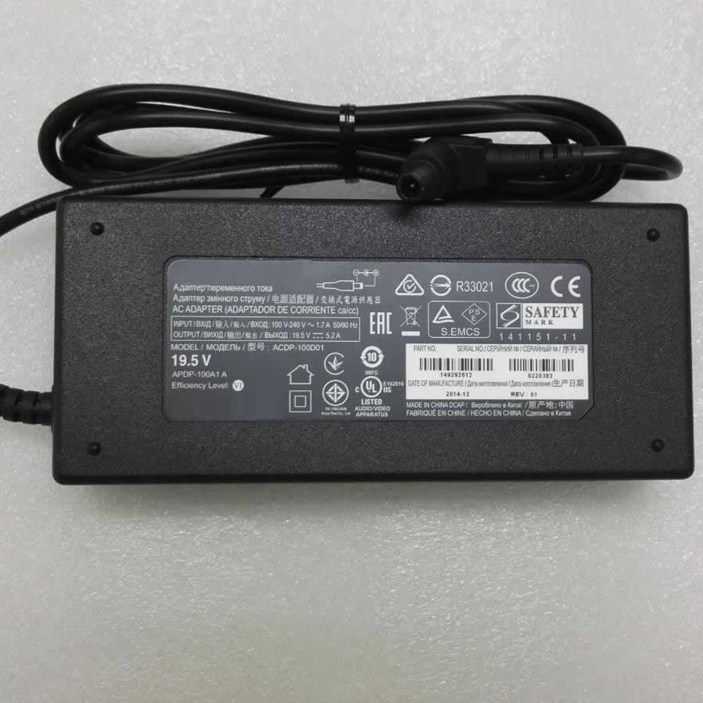 19.5V ~ 5.2A  , 100Watt 100 - 240V 2.0A 50~ 60Hz ACDP-100D01 Laptop Adapter for Sony Vaio PCGA AC19V4 ACDP-100D01
