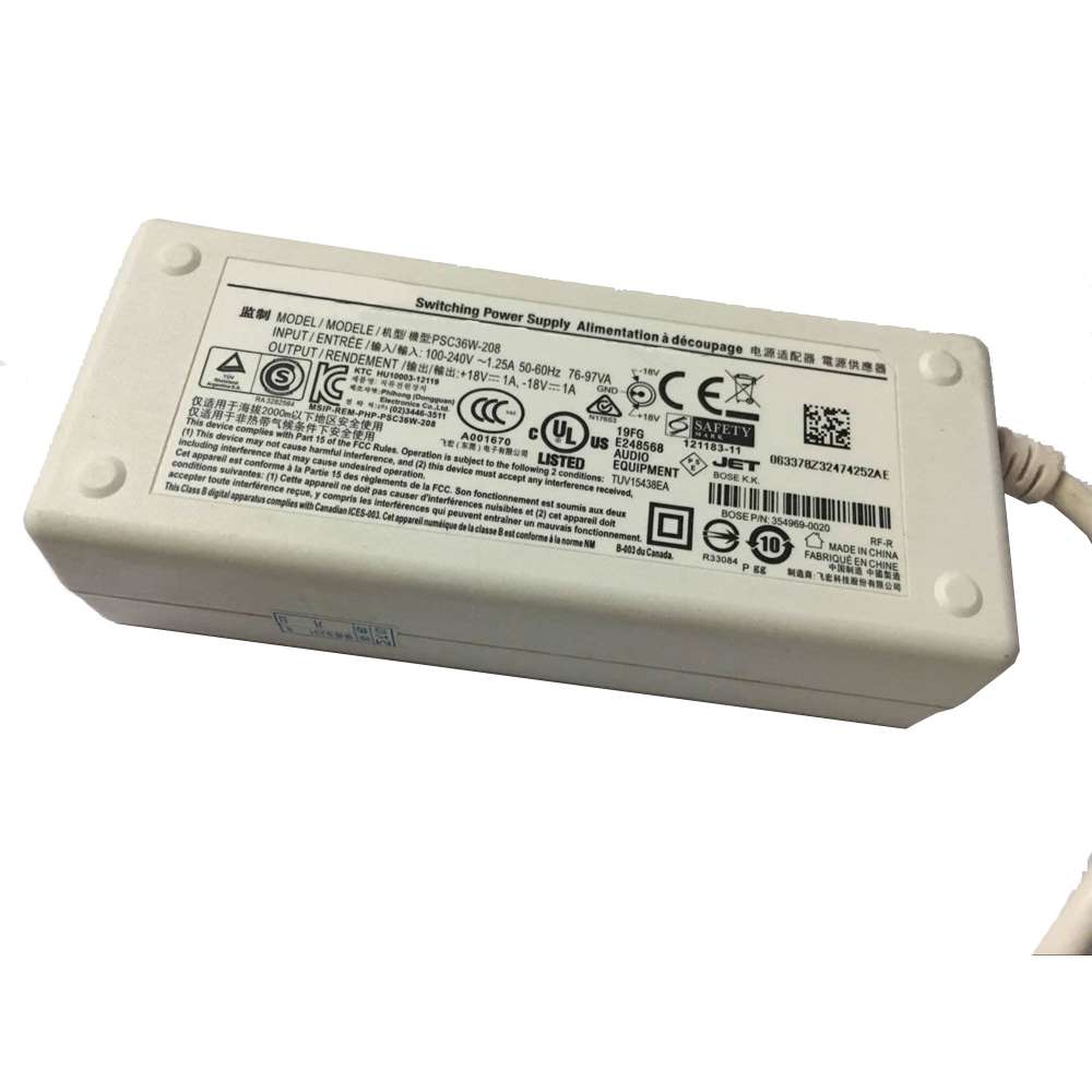 18V,1A,18w 100-240V  50-60Hz (for worldwide use) PSM36W-208 AC Adapter for Bose SoundDock Series 2 & 3 *ROUND PLUG