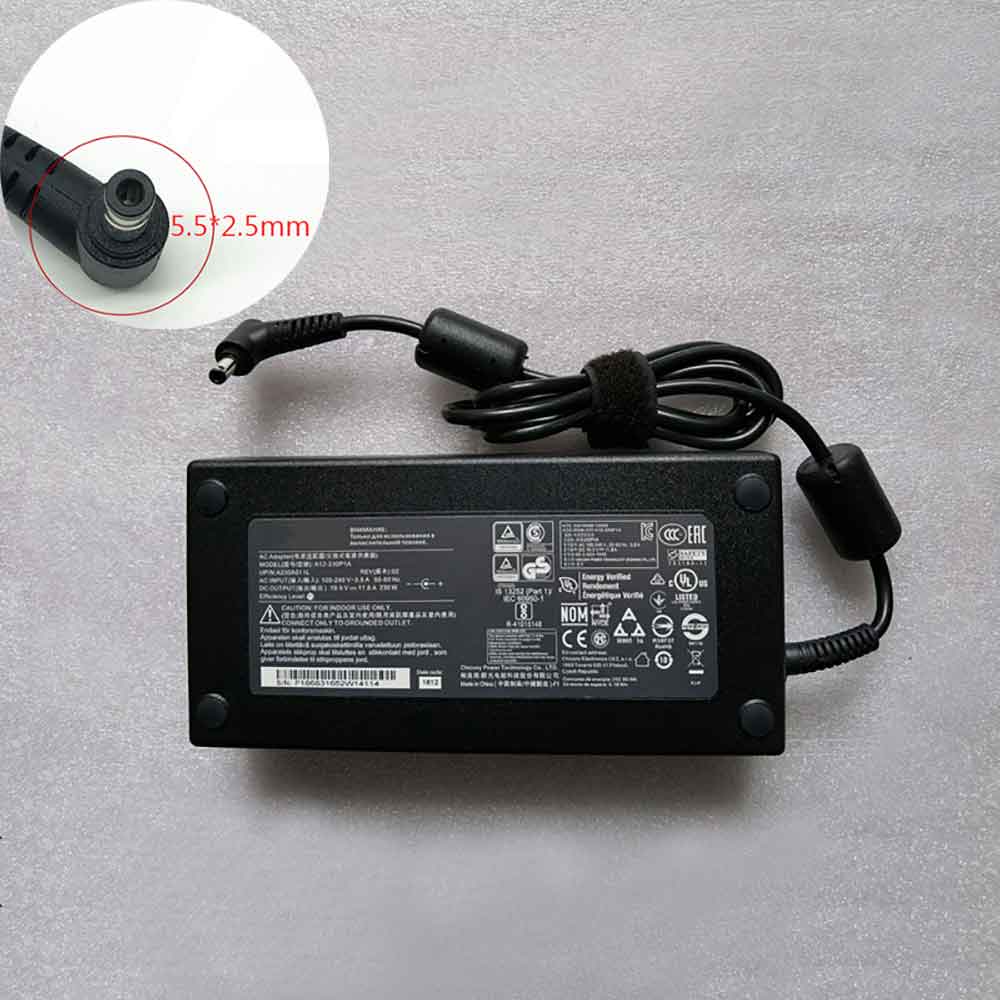 19.5V 11.8A 230W 100V-240V 3.2A 50-60Hz MSI GS75 Stealth 8SG GS65 STEALTH-296 Replacement Adapter