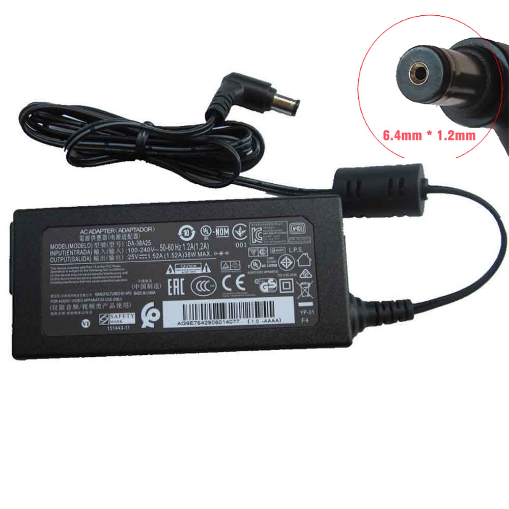 25V1.52A 38W 100-240V 50-60Hz (for worldwide use) LG  SH7 SH7B SH78 Soundbar Replacement Adapter