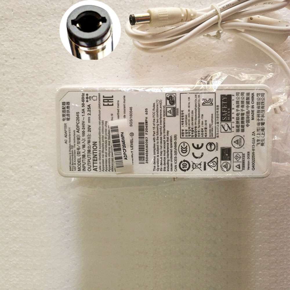 20V 2.25 45W 100-240V 50-60Hz 1.5A(for worldwide use) ADPC2045 Laptop Adapter for Philips AOC ADPC2045