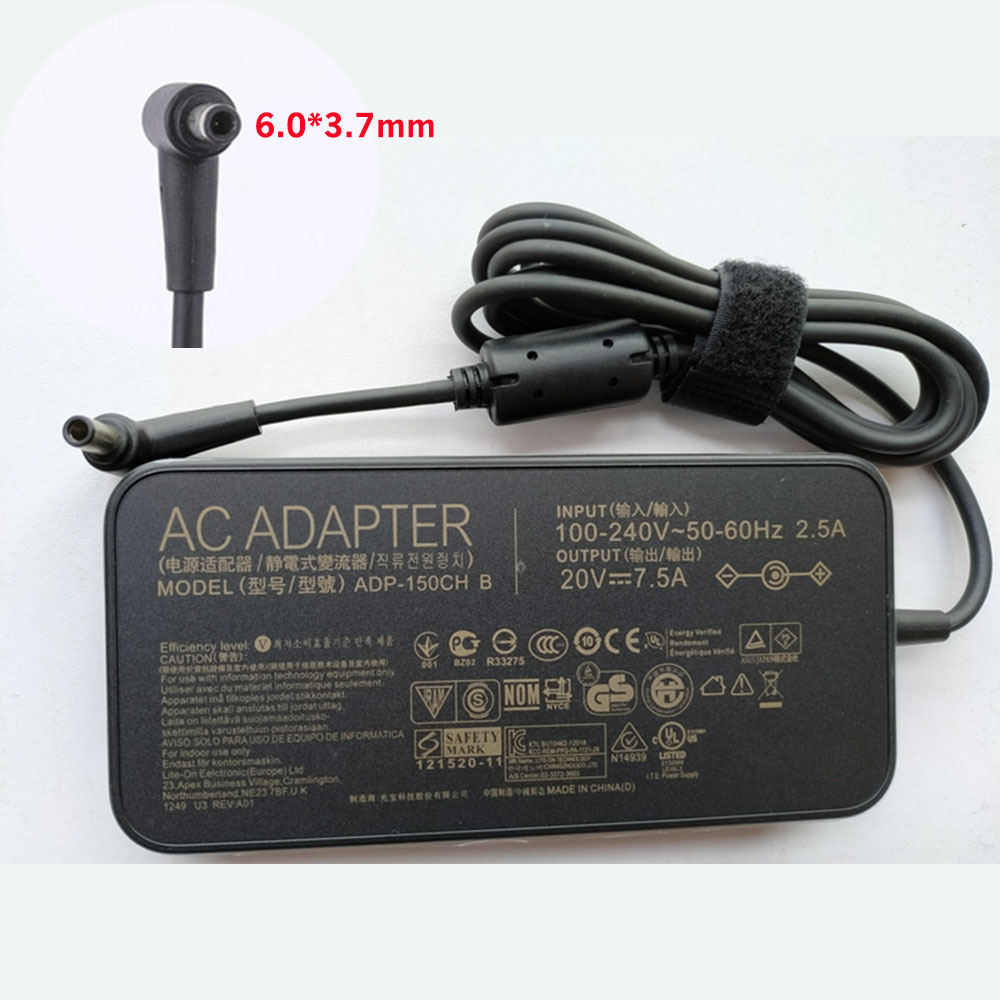 20V 7.5A 150W 100-240V 50-60Hz ADP-150CH Laptop Adapter for Asus ROG Gaming G531GT/GTX1650 FX505DT-EB73 FX705DT/GTX165