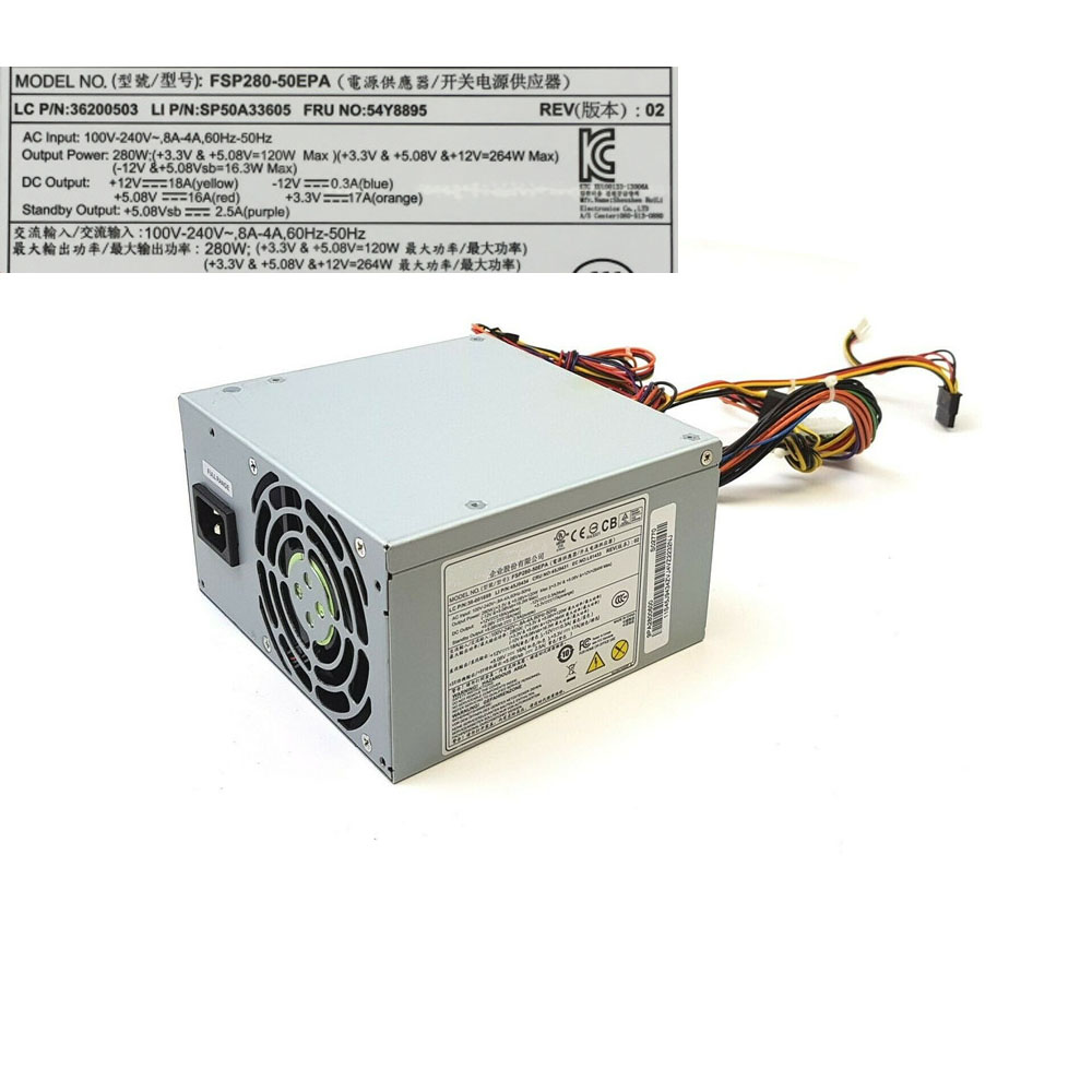  100V-240V 8A-4A 60Hz-50Hz 54Y8895 Power Supply for FSP FSP280-50EPA 24-Pin ATX