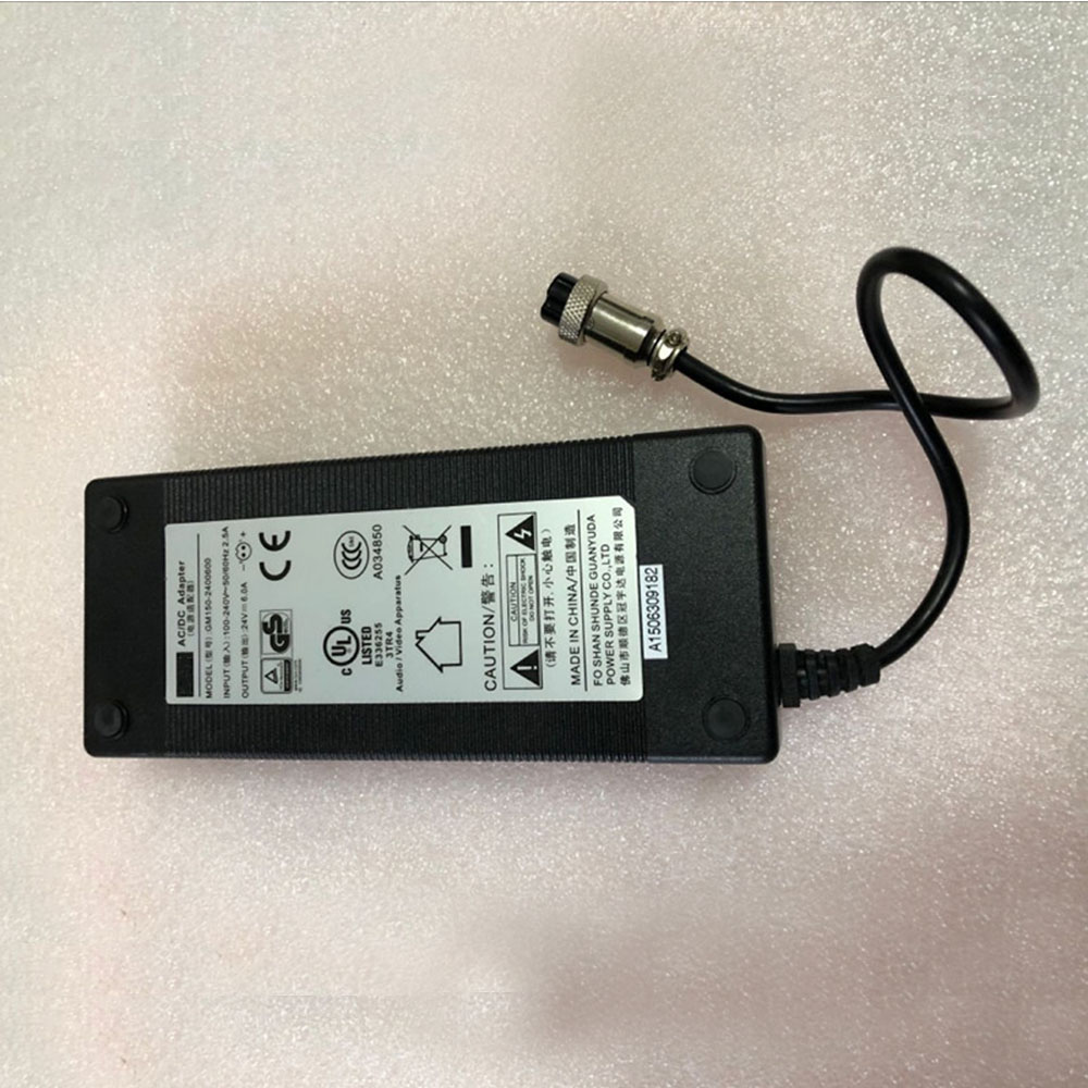 24V 6A/6000MA 100-240V 50-60Hz 2.5A MAX GM150-2400600 AC Adapter for GVE GM150-2400600