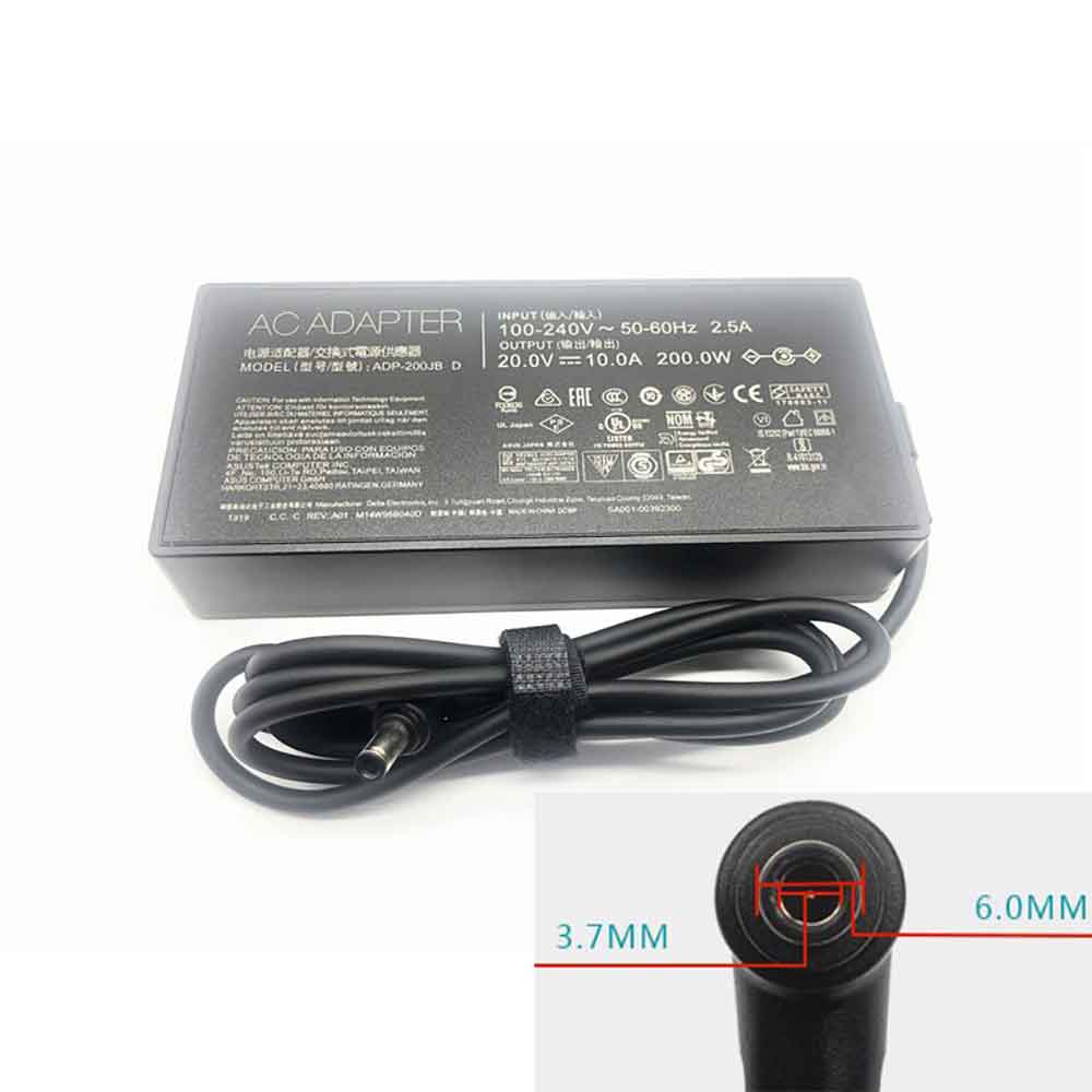 20V 10A 200W 100-240V 2.5A 50-60Hz ADP-200JB-D Laptop Adapter for Asus ROG Strix G17 G713IE G713IE-HX002W