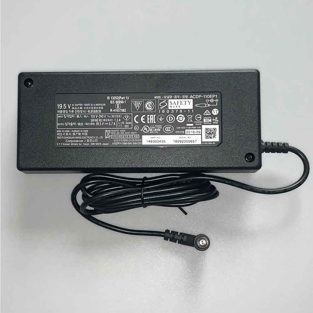 19.5V 5.7A 110W 100-240V 1.3A 50-60Hz Sony TV Replacement Adapter