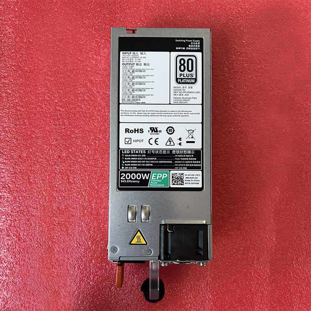 +12.6V==79.36A 100-240V 50-60Hz XYK93 Power Supply for Dell PowerEdge R730 R630 R530 R830 R930 Server