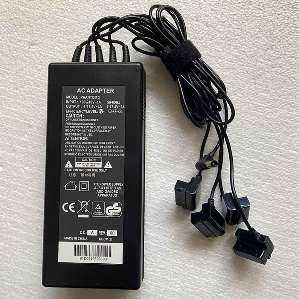 4*17.4V~4A  1* 17.4V~2A 100-240V 1A 50-60Hz PHANTOM-3 AC Adapter for DJI Drone