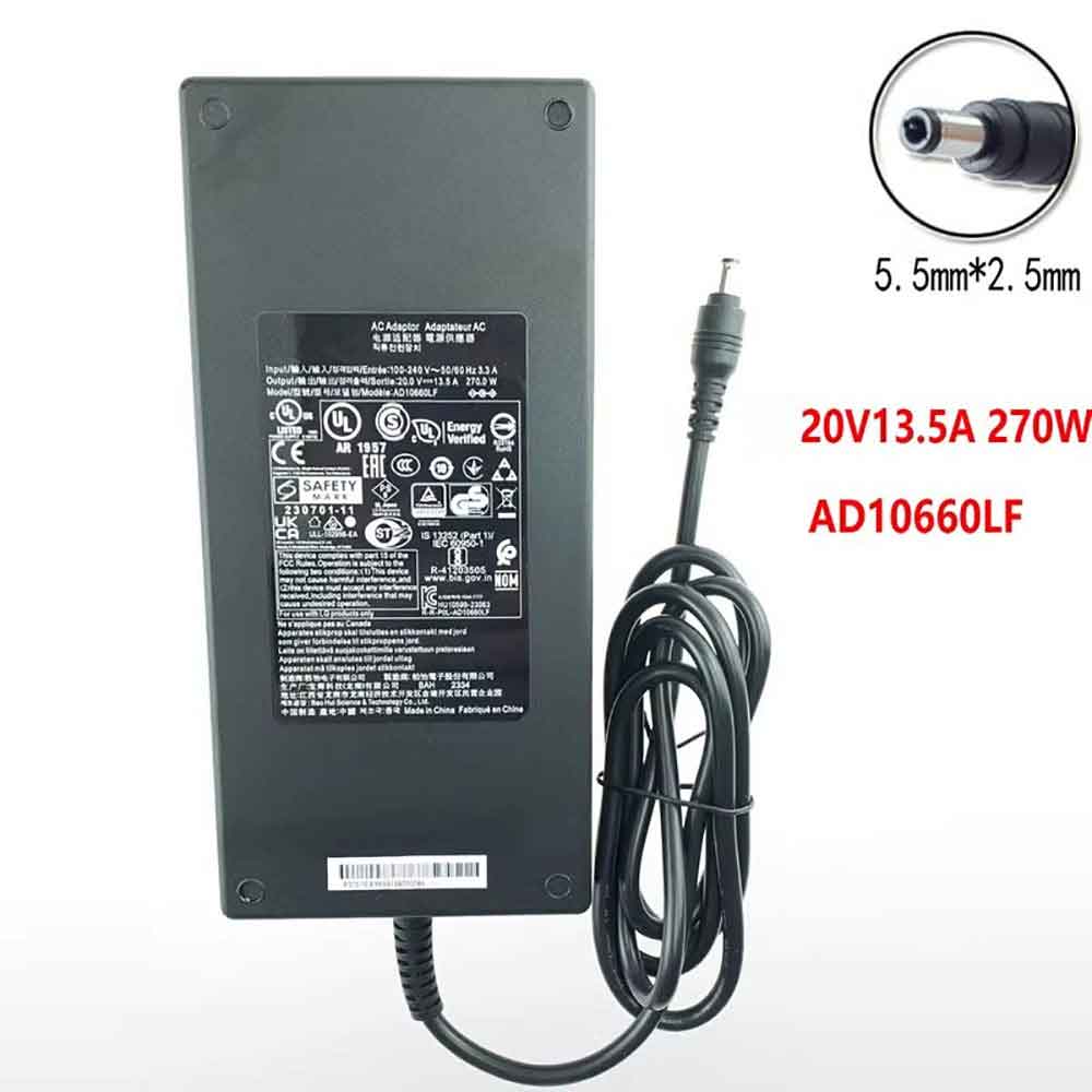 20.0V 13.5A 270.0W 100V-240V 50-60Hz 3.3A(for worldwide use) AD10660LF Laptop Adapter for LG UltraGear OLED Gaming Monitor
