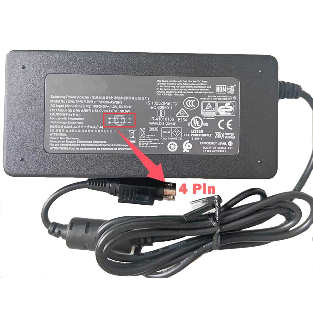 54V 1.67A 90W 100-240V 50-60Hz 1.2A FSP090-AWBN3 AC Adapter for FSP GROUP FSP090-AWBN3 Part Number 9NA0908401 9NA0908403