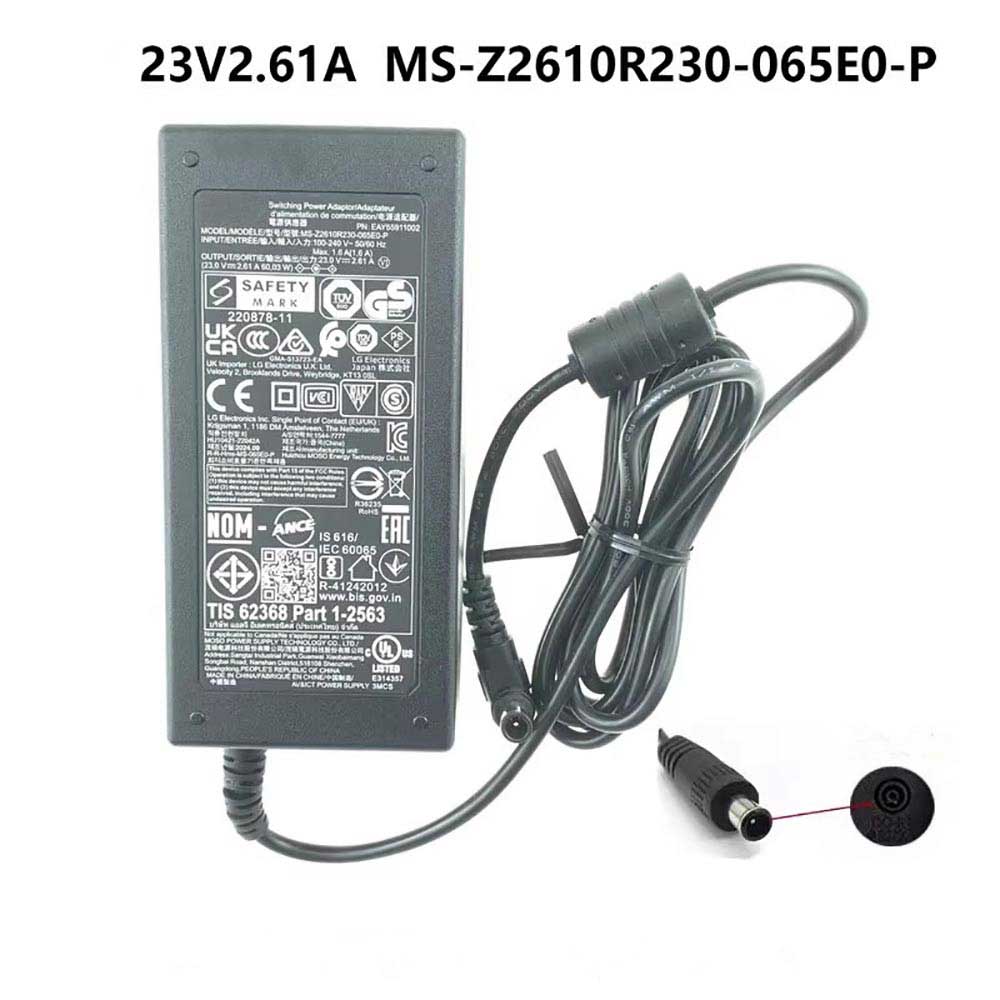 23V 2.61A 60W 100-240V 50-60Hz 1.6A LG SE6S 3.0 Channel Eclair Soundbar Replacement Adapter