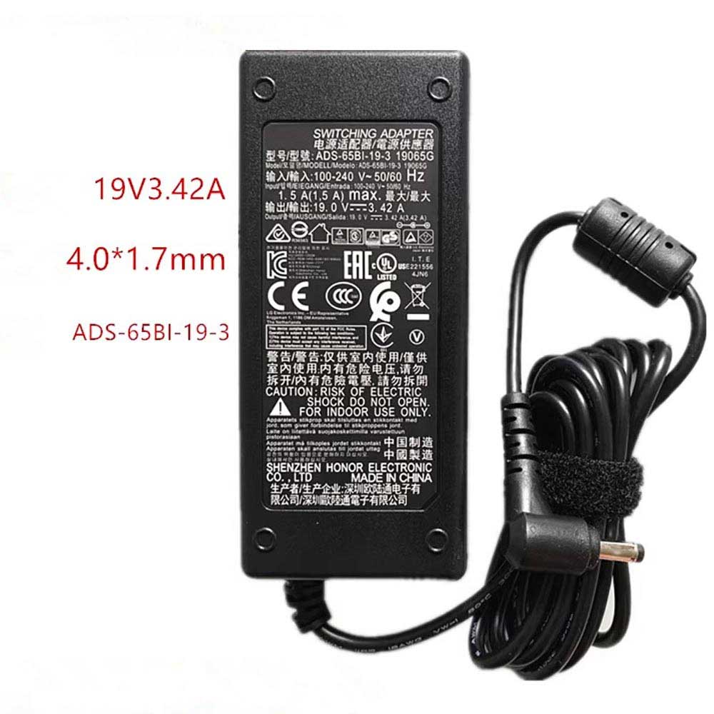 19V 3.42A 65W 100V-240V 1.5A 50-60Hz ADS-65BI-19-3 Laptop Adapter for LG LG15U560 14U53 LGZ455 15ND530