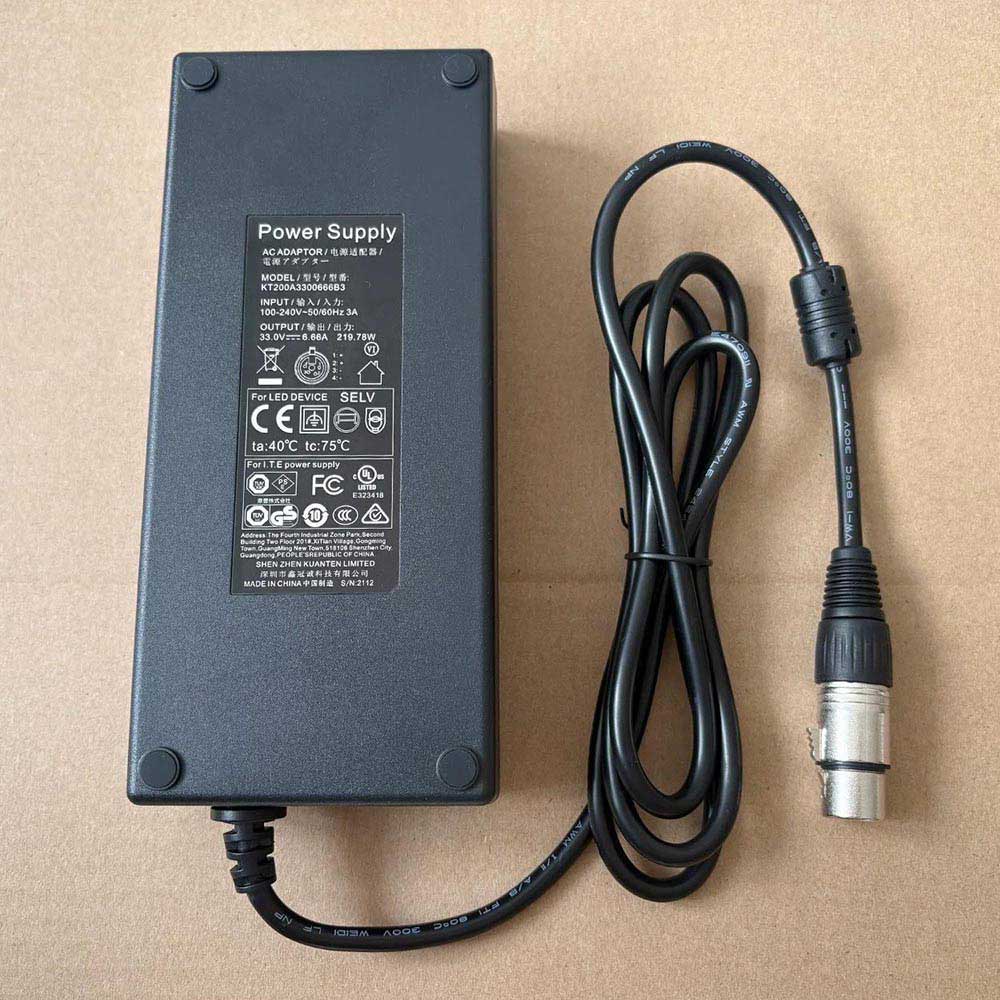 33V 6.66A 219.78W 100-240V 50-60HZ 3A KT200A3300666B3 AC Adapter for Godox SZ200Bi VL100 VL200 VL300