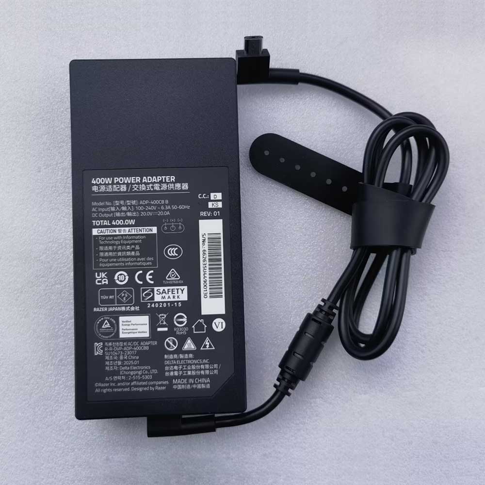 20V 20A 400W 100V-240V 50-60Hz 6.3A Razer Blade 18 2025 RZ09-0529 RTX 5090 Replacement Adapter