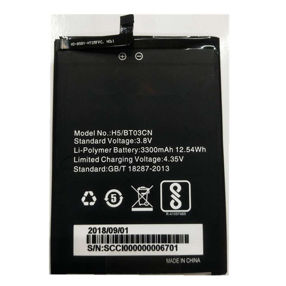 3.8V/4.35V 3300mAh/12.54WH H5/BT03CN Smartphone Battery for Homtom H5 BT03CN