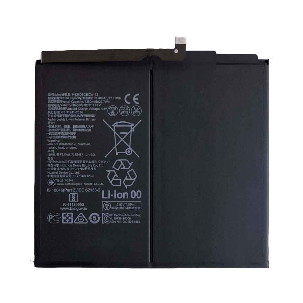 3.82V 7250mAh HB26D8C8ECW-12 Tablet Battery for Huawei MatePad 11