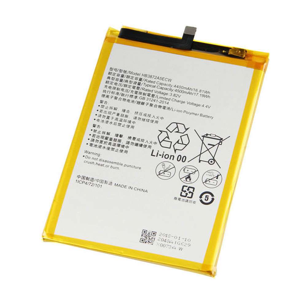 3.82V/4.4V 4500MAH/17.19WH HB3872A5ECW Smartphone Battery for Huawei Honor Note8 EDI-AL10