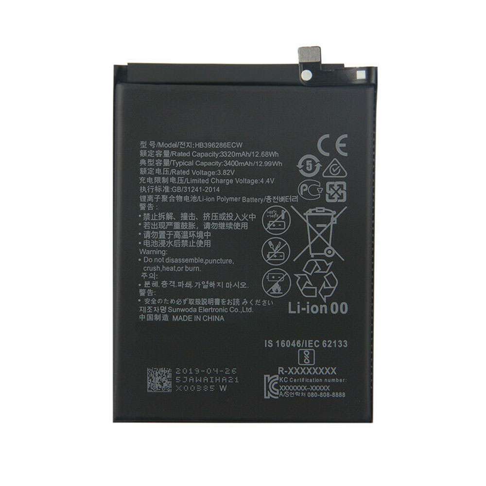 3.82V/4.4V 3320mAh/12.68WH Huawei Honor 10 Lite Pour P Replacement Battery