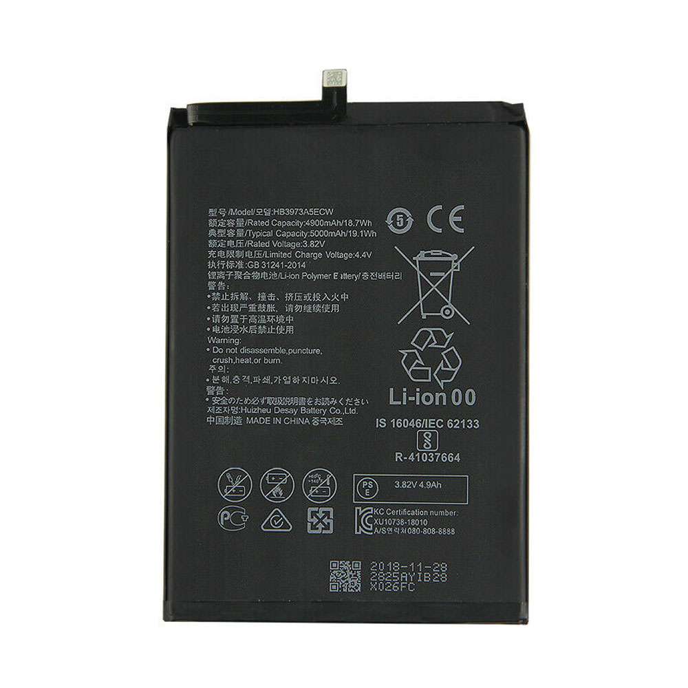 3.82V/4.4V 4900mAh/18.7WH HB3973A5ECW Smartphone Battery for Huawei Mate 20 X Mate20X Mate 20 X EVR-AL00