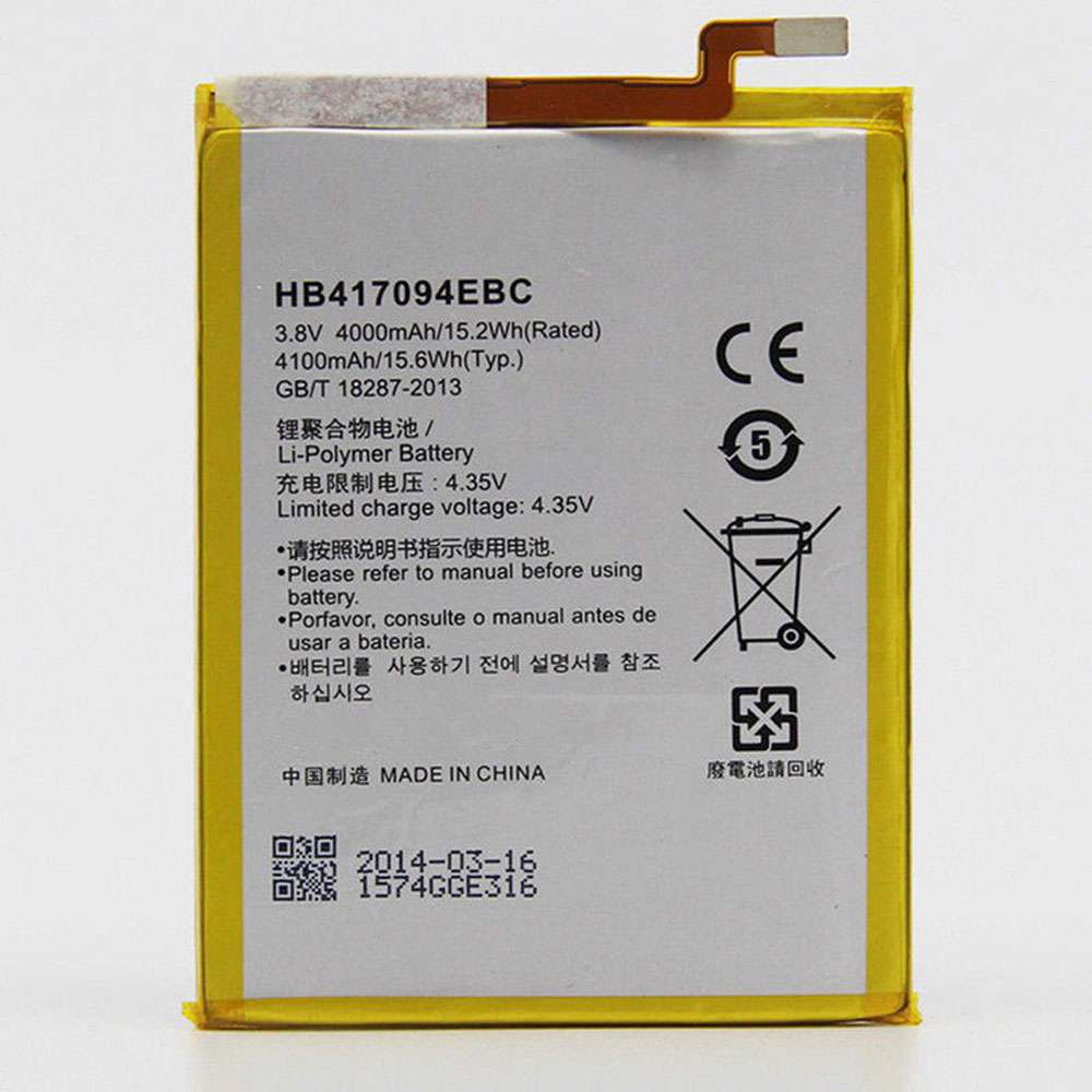 3.8V/4.35V 4100MAH/15.6WH HB417094EBC Smartphone Battery for HuaWei MATE7 MT7-CL00 MT7-TL10
