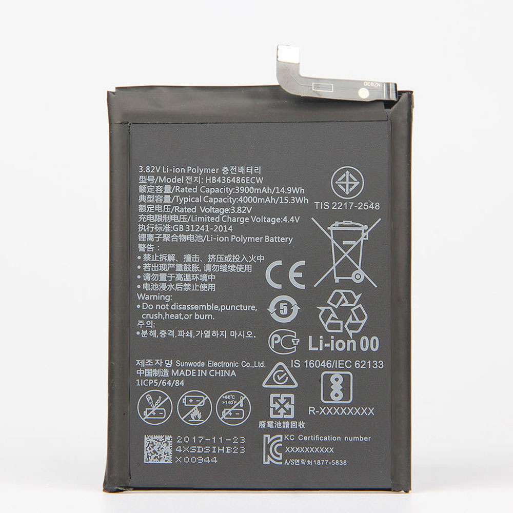 3.82V 3900mAh/14.9wh HB436486ECW Smartphone Battery for Huawei Mate 10 Mate X ALP-AL00