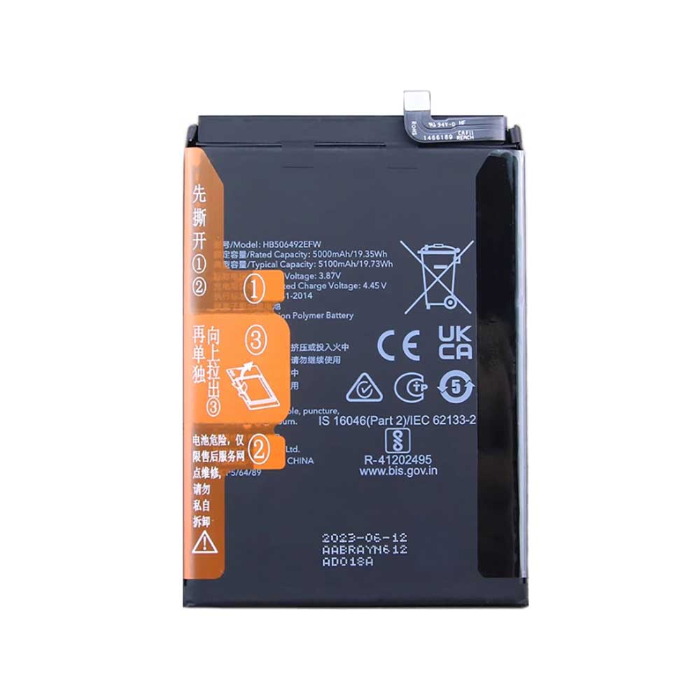 3.87V 5000mAh HB506492EFW Smartphone Battery for Honor X40